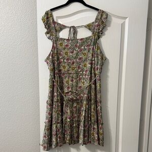 Maurice’s 1X Floral Sleeveless Dress with Ruffle Straps NWOT
